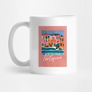 Abstract Portofino Architecture Travel Poster Retro Wall Art Illustration Mug